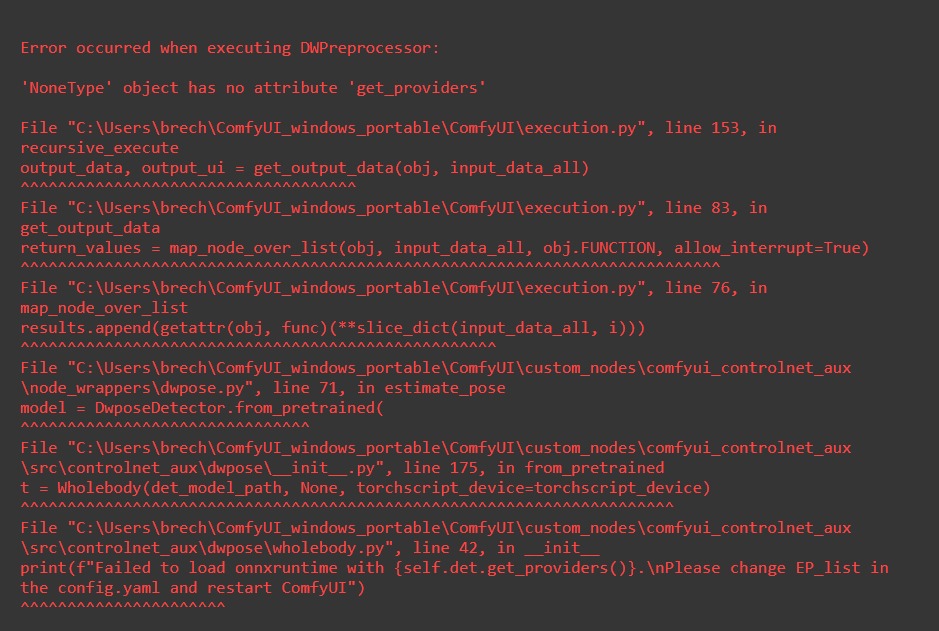 Fix ComfyUI Error occurred when executing DWPreprocessor